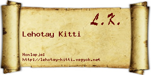 Lehotay Kitti névjegykártya